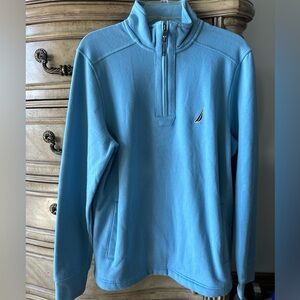 Vintage NAUTICA 1/4 Zip Pullover Sweatshirt Light Blue